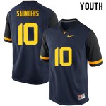 Youth West Virginia Mountaineers NCAA #10 Cody Saunders Navy Authentic Nike Stitched College Football Jersey NZ15E41FA